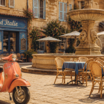 ville en italie place café Vespa