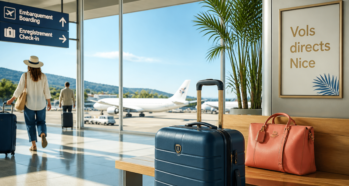 Vol au départ de Nice valise aéroport