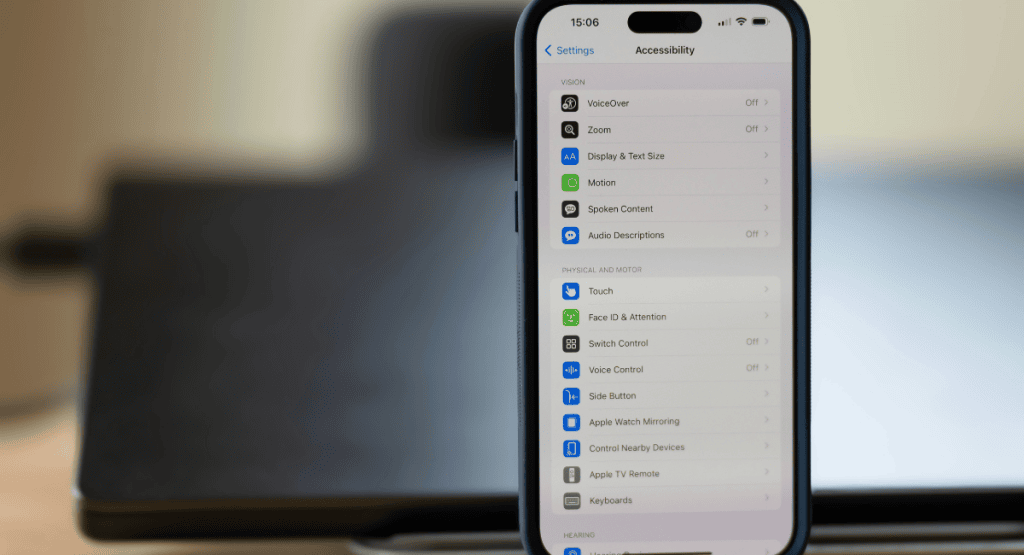 Tillgänglighetsanpassning i telefonen på en iPhone