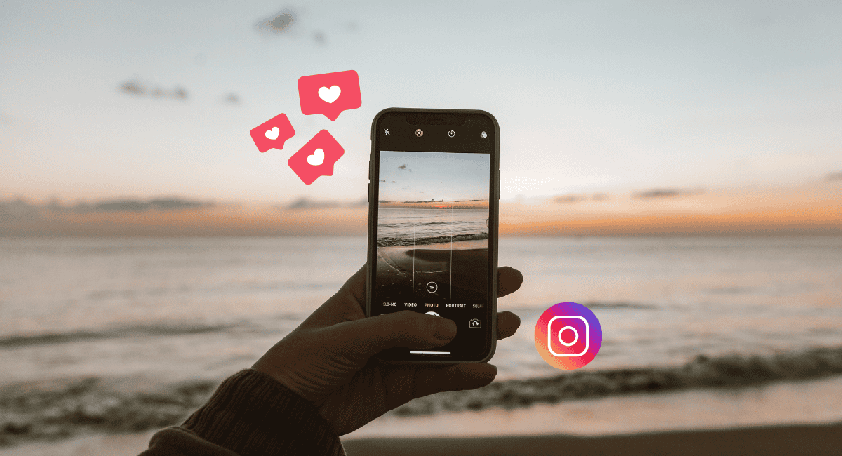 Gillamarkeringar på en bild som tas för Instagram
