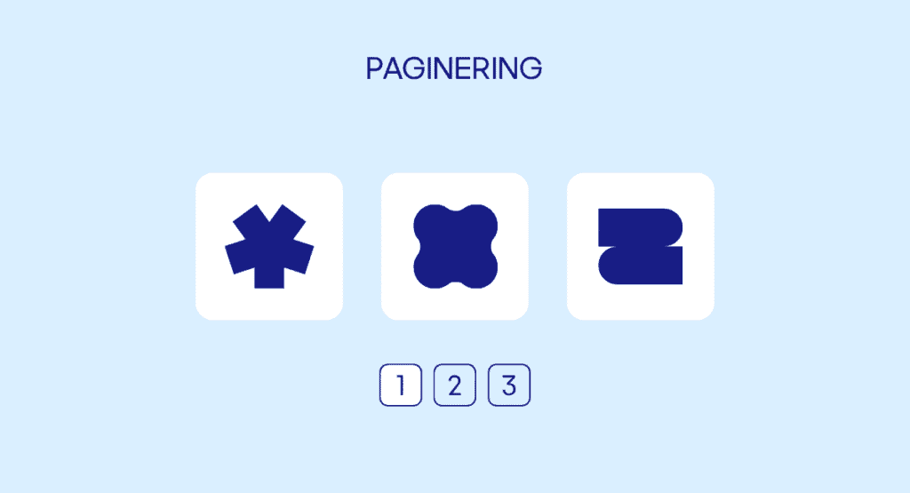 En illustration av paginering på en blogg med flera inlägg