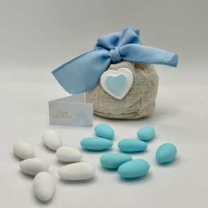 Mandelsäckchen Cuore hellblau