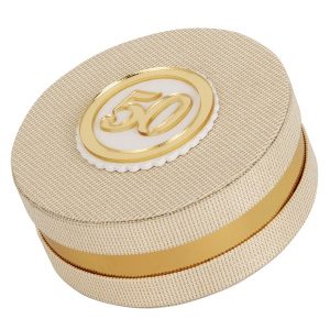 Bomboniere Gastgeschenk Rundbox zur goldenen Hochzeit