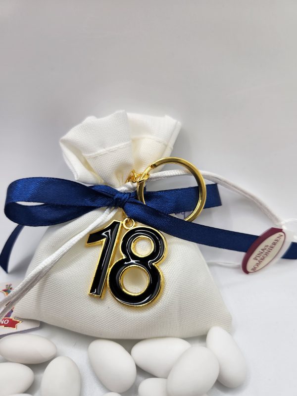 Mandelsäckchen mit Schlüßelanhänger 18. Geburtstag