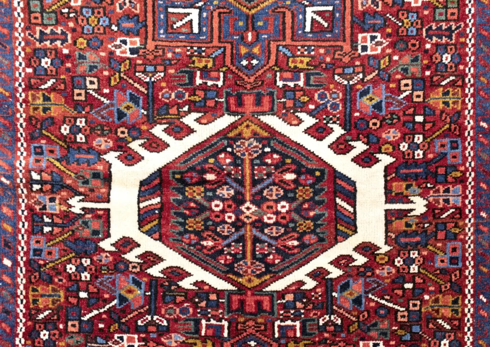 5 x 6 Vintage Heriz Persian Wool Rug - Image 4