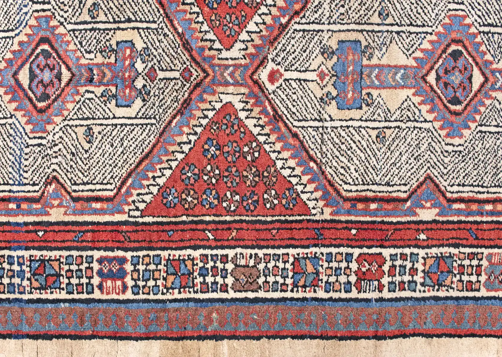 3 x 15 Antique Heriz Persian Wool Rug - Image 5