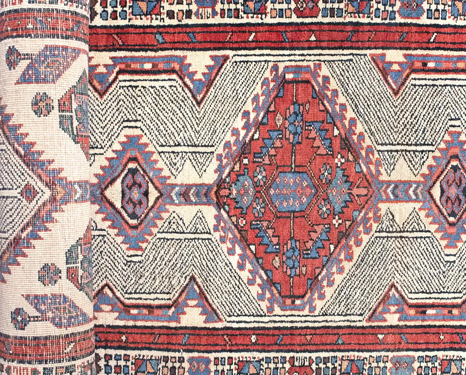 3 x 15 Antique Heriz Persian Wool Rug - Image 6