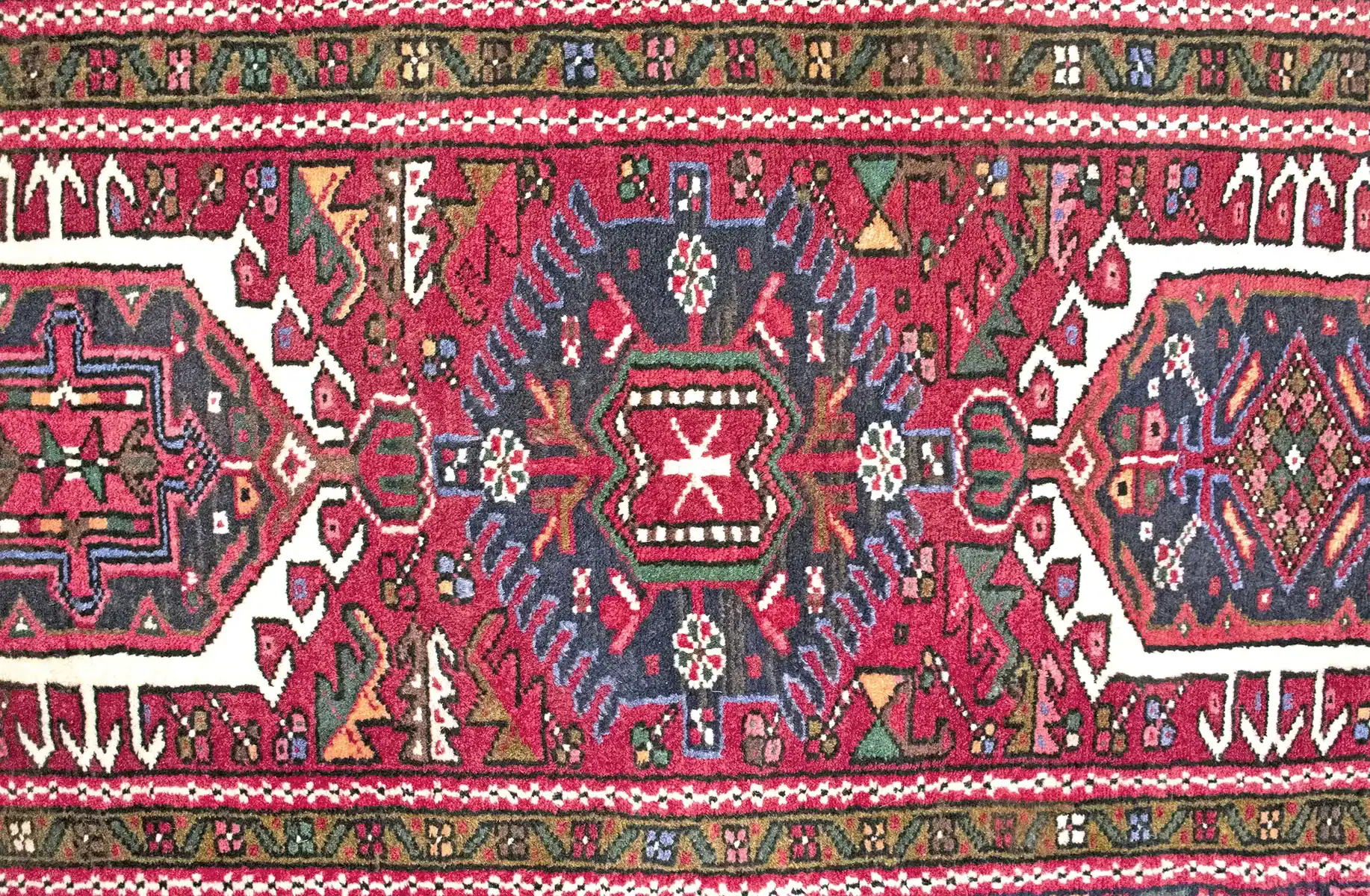 3 x 18 Antique Heriz Persian Wool Rug - Image 5