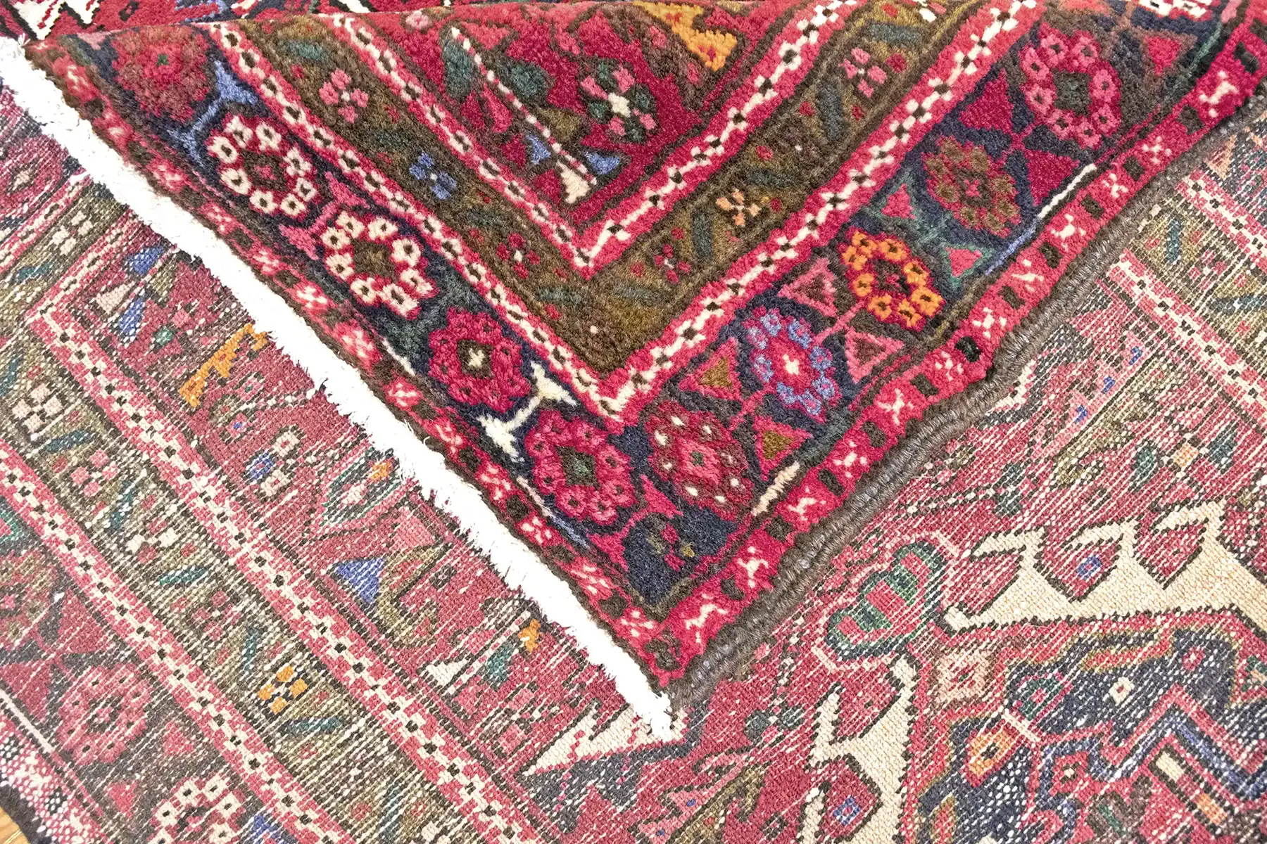 3 x 18 Antique Heriz Persian Wool Rug - Image 6