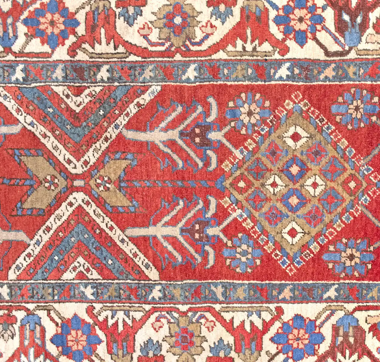 3 x 13 Antique Heriz Persian Wool Rug - Image 3