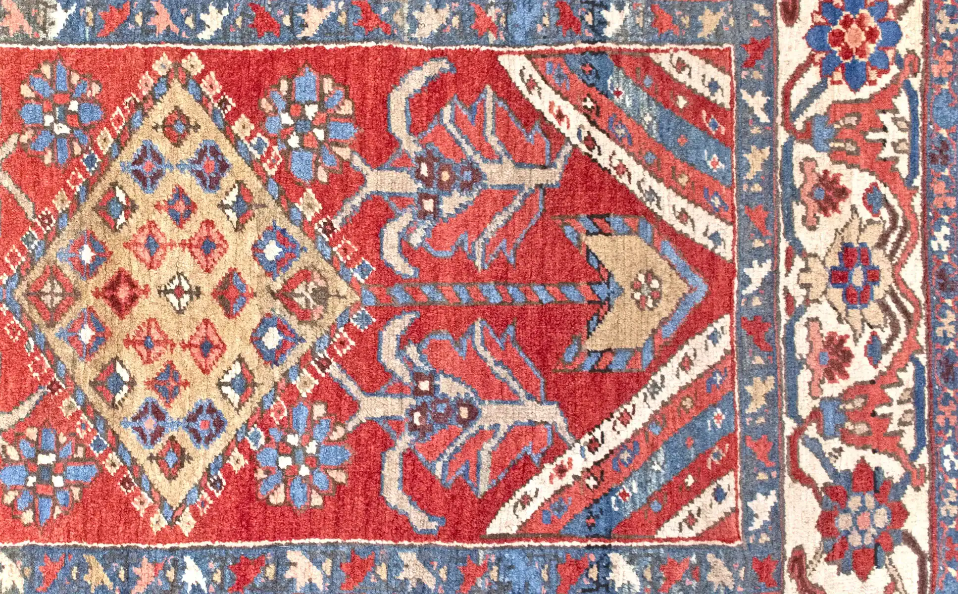 3 x 13 Antique Heriz Persian Wool Rug - Image 6