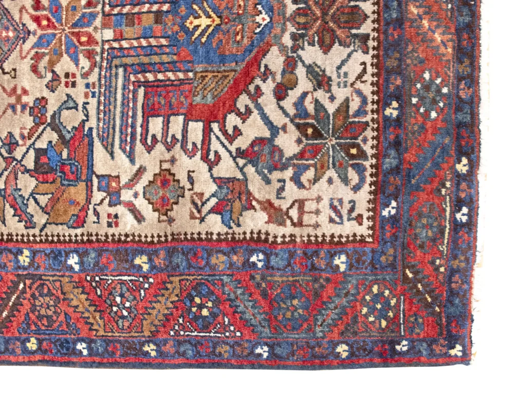 3 x 15 Antique Persian Heriz Wool Rug - Image 3