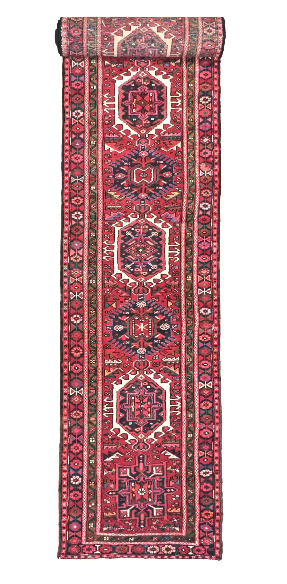 3 x 18 Antique Heriz Persian Wool Rug
