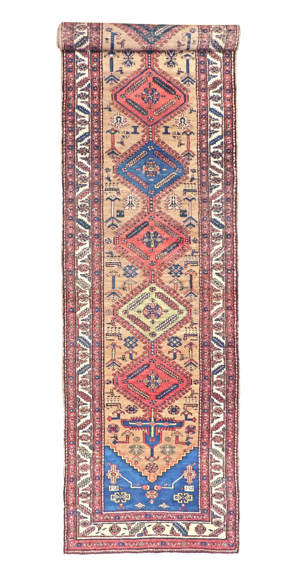 3 x 15 Antique Heriz Wool Rug