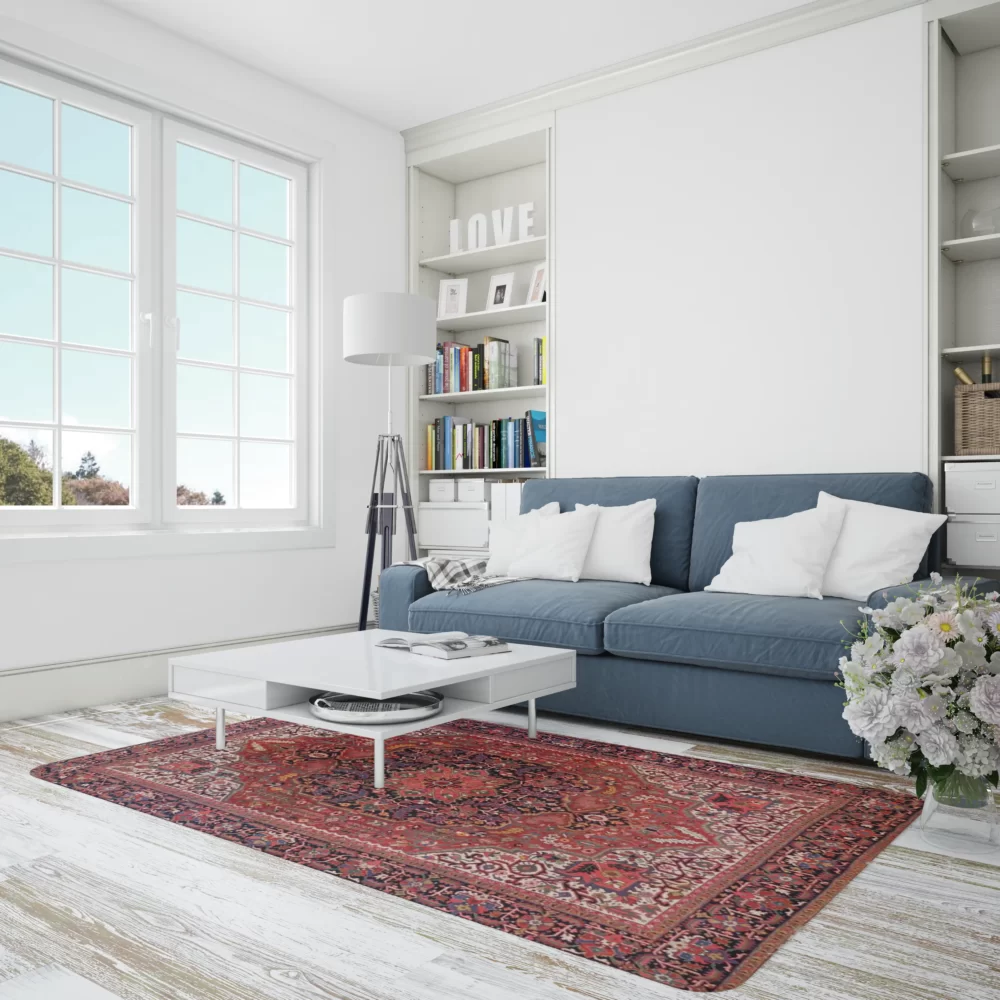 10 x 12 Vintage Heriz Wool Rug - Image 2