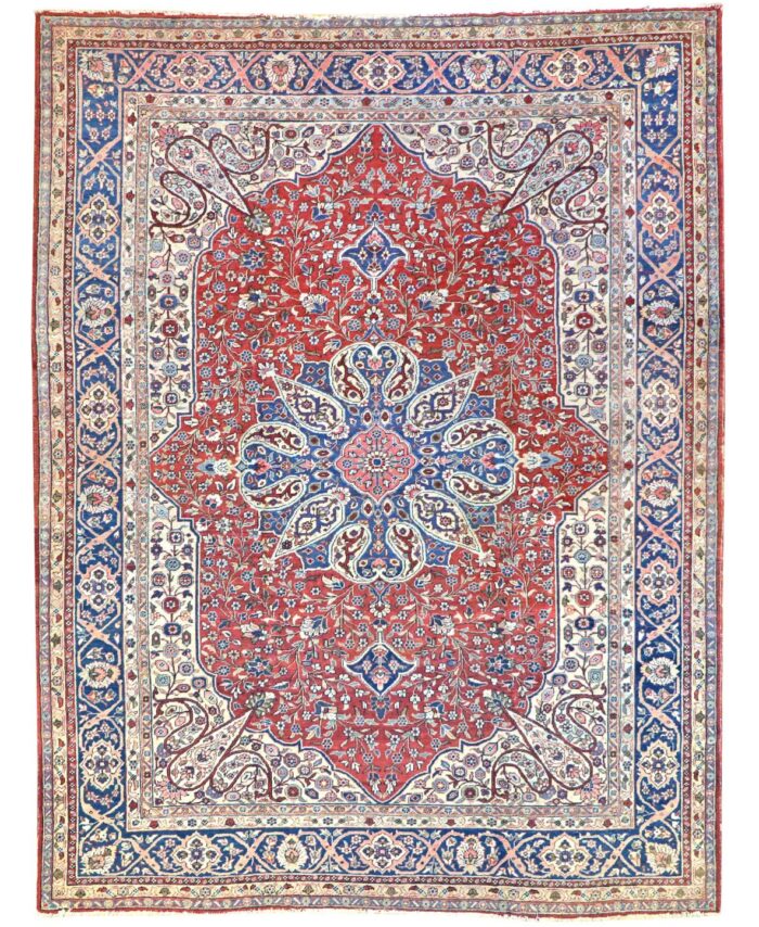 10 x 13 Antique Heriz Wool Area Rug - pineville rug gallery - charlotte nc