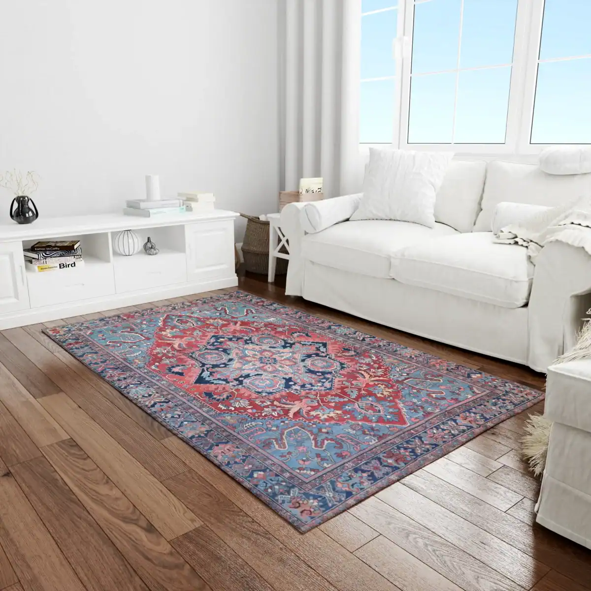 10 x 13 Antique Heriz Wool Area Rug - Image 2