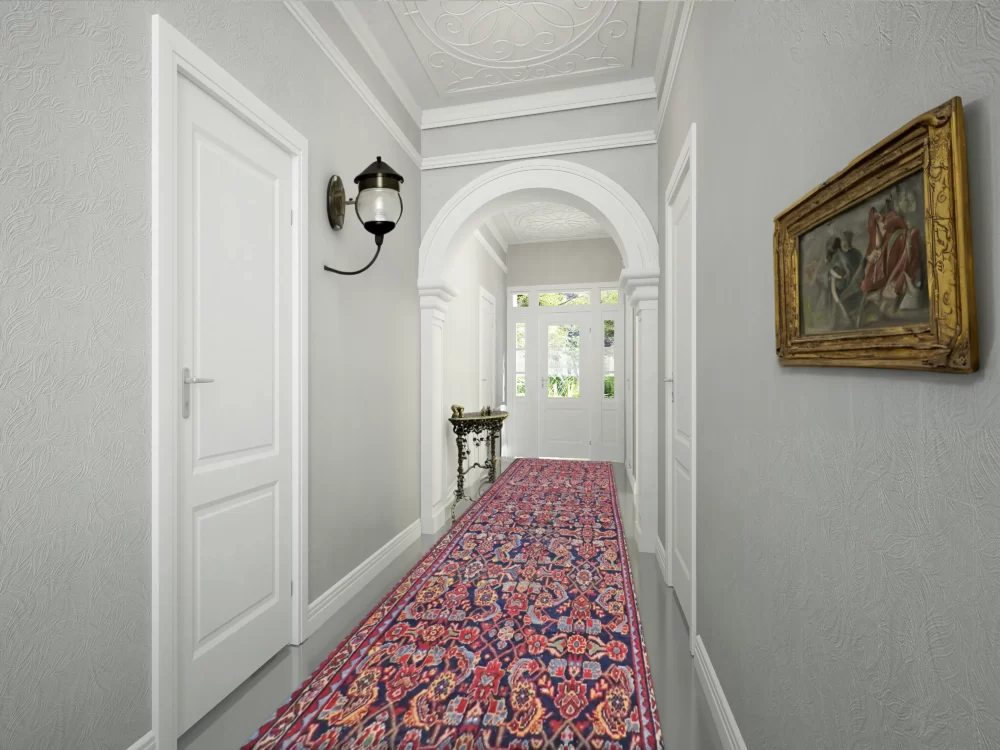 4 x 15 Antique Mahal Persian Wool Runner Rug - Image 2
