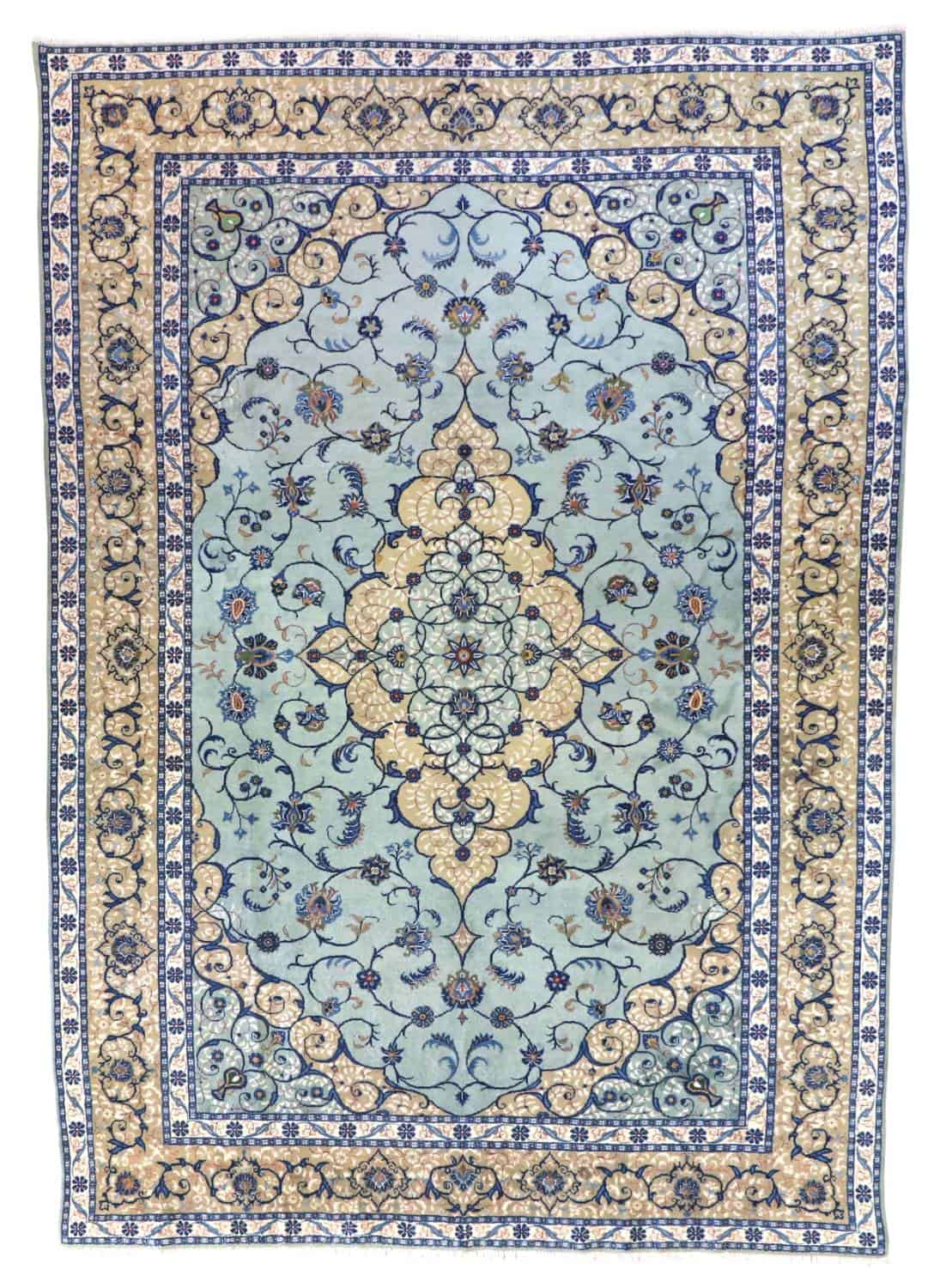 8 x 11 Kashan Persian Wool Area Rug - pineville rug gallery - charlotte nc