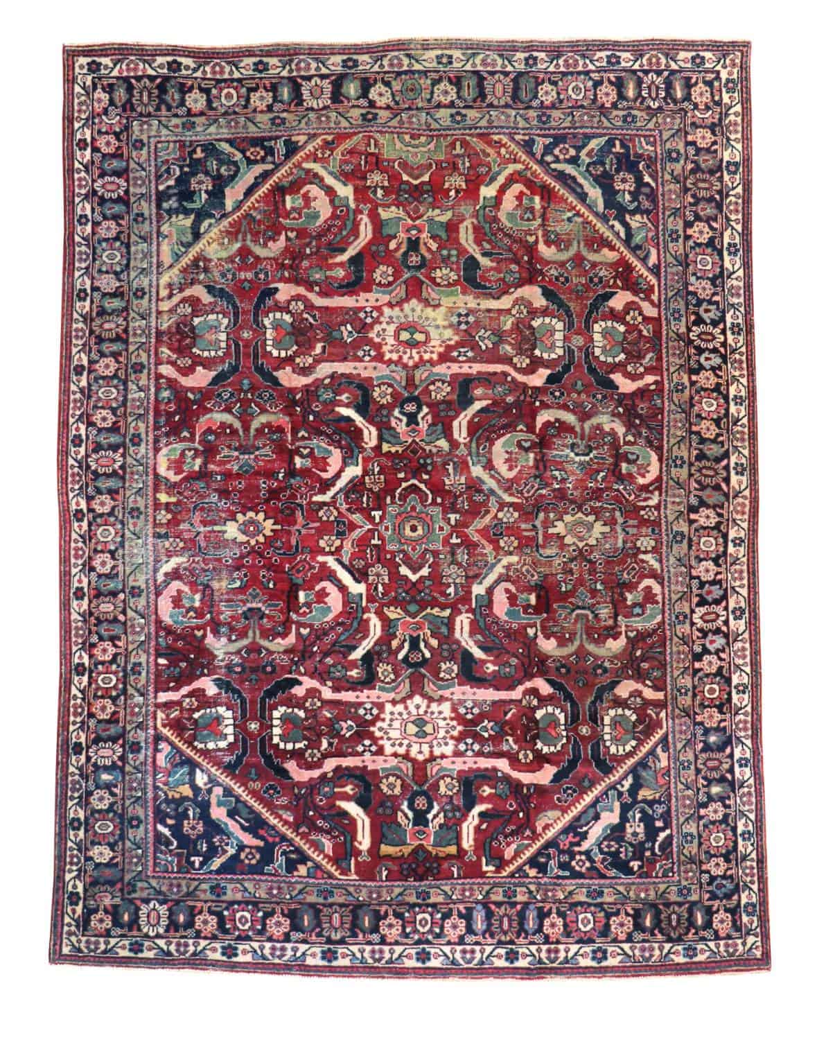 9 x 11 Antique Mahal Persian Wool Rug