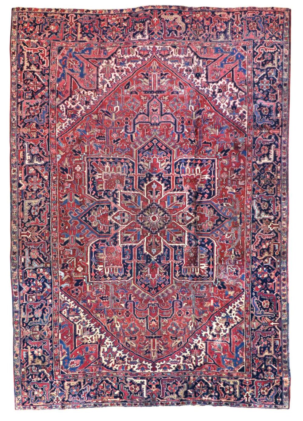 9 x 12 Antique Heriz Wool Area Rug - pineville rug gallery - charlotte nc