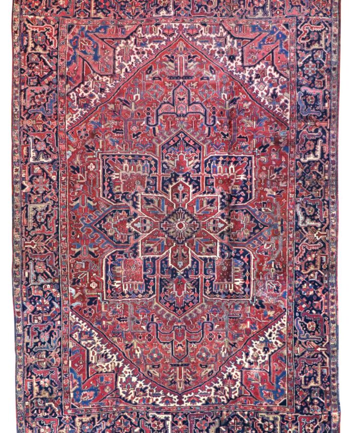 9 x 12 Antique Heriz Wool Area Rug - pineville rug gallery - charlotte nc