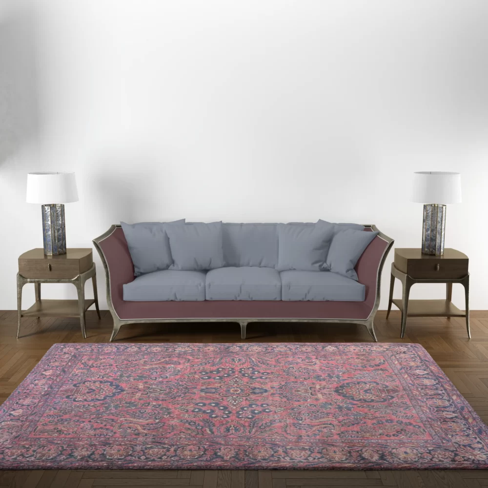 9 x 12 Antique Sarouk Persian Wool Rug - Image 2