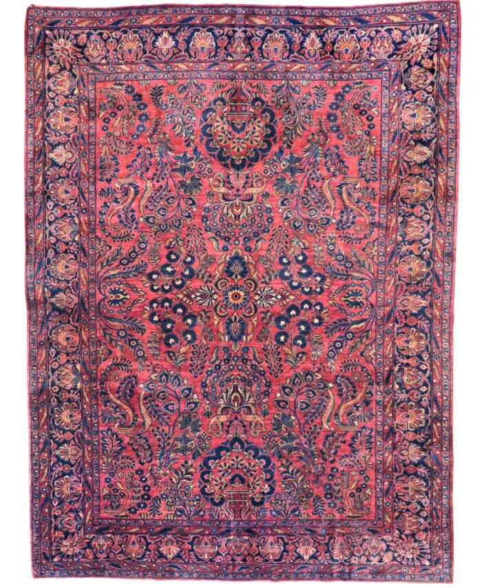 9 x 12 Antique Sarouk Persian Wool Rug