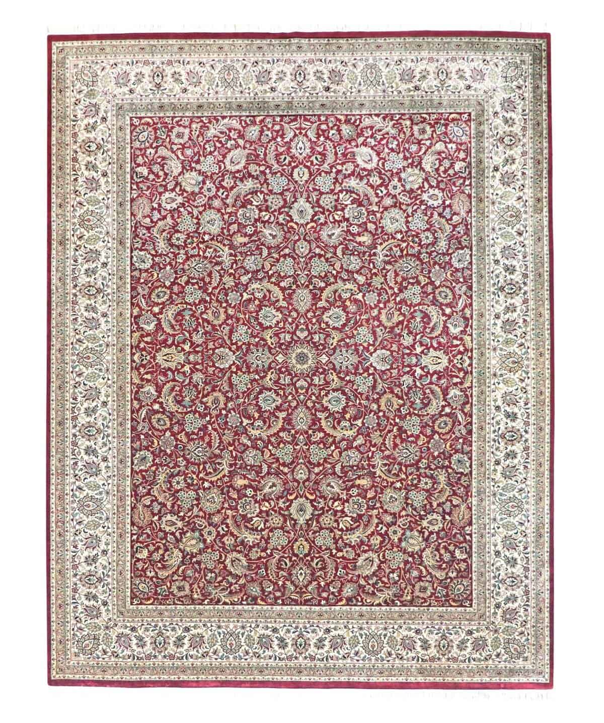 9 x 12 New Kashan India Wool Area Rug - pineville rug gallery - charlotte nc
