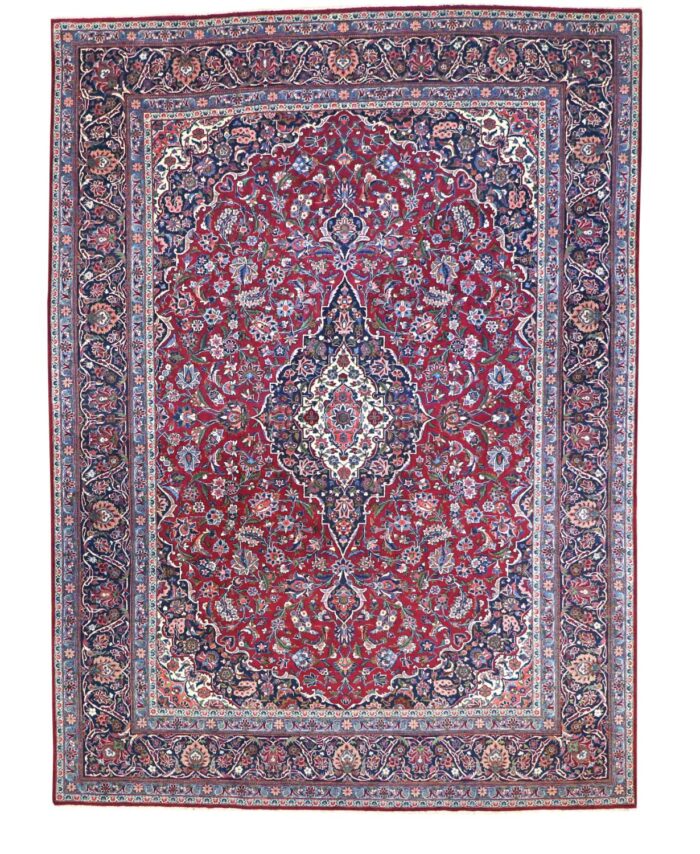 9 x 12 New Kashan Wool Area Rug full size - pineville rug gallery - charlotte nc
