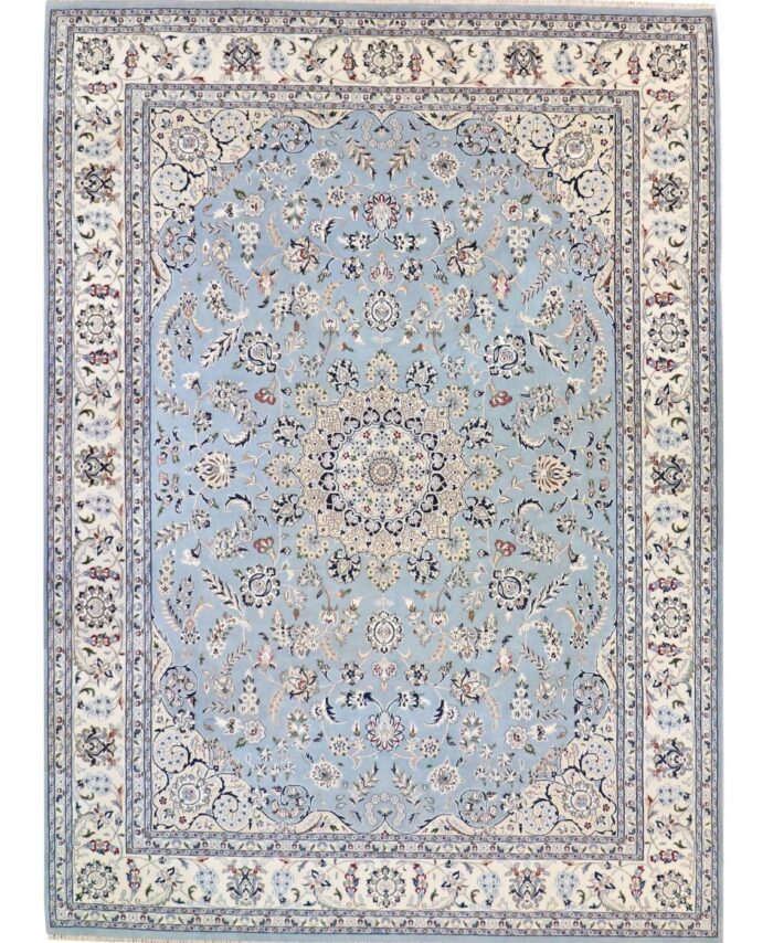 9 x 12 New Nain India Wool Silk Area Rug - pineville rug gallery - charlotte nc