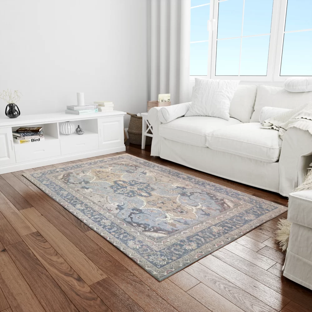 9 x 12 New Oushak Pakistan Wool Area Rug in Living Room- pineville rug gallery - charlotte nc