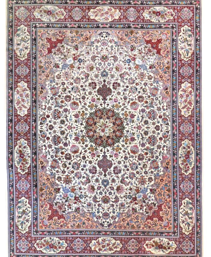 9 x 12 New Tabriz Iran Wool-Silk Area Rug