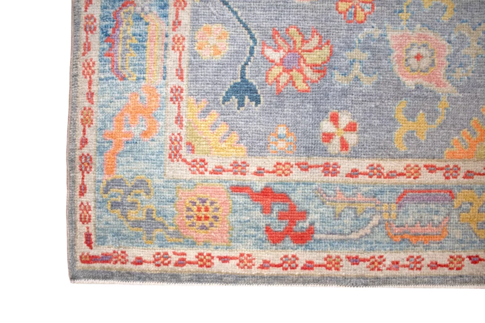 4 x 6 Oushak Turkish Oriental Area Rug Border Details - pineville rug gallery - charlotte nc
