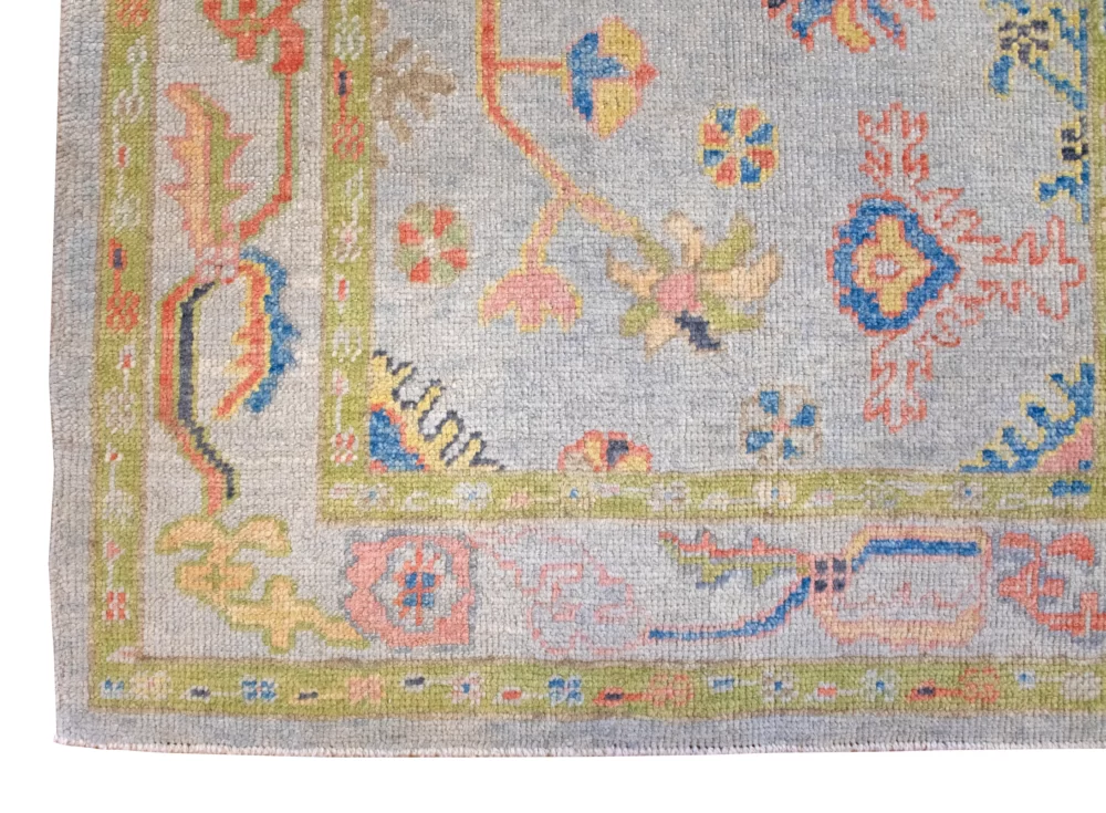 4 x 6 Oushak Turkish Oriental Area Rug Border - pineville rug gallery - charlotte nc