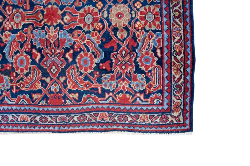 4 x 15 Antique Mahal Persian Wool Runner Rug - Image 4