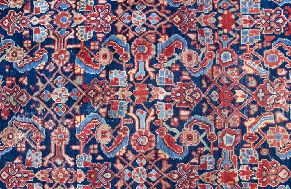 4 x 15 Antique Mahal Persian Wool Runner Rug - Image 3