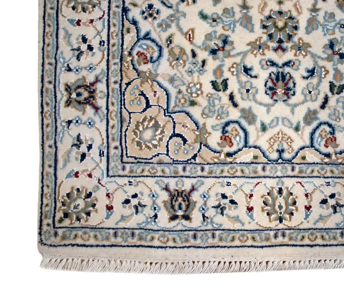 10 x 3 Indo Naein Ivory Oriental Rug Border Details - pineville rug gallery - charlotte nc