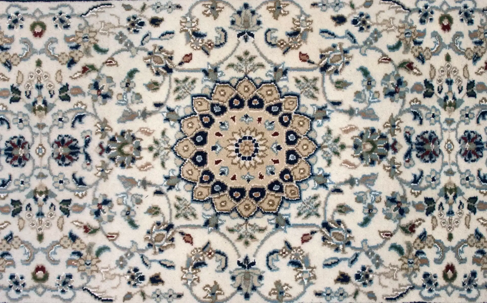 10 x 3 Indo Naein Ivory Oriental Rug Design Details - pineville rug gallery - charlotte nc