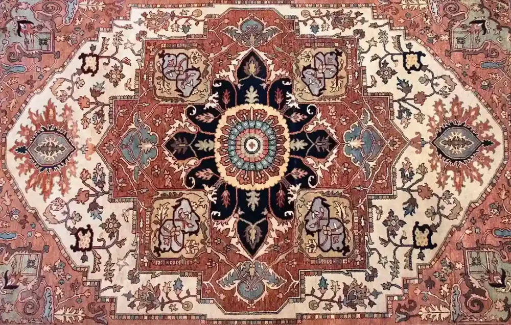 9 x 12 New Heriz Indian Wool Area Rug