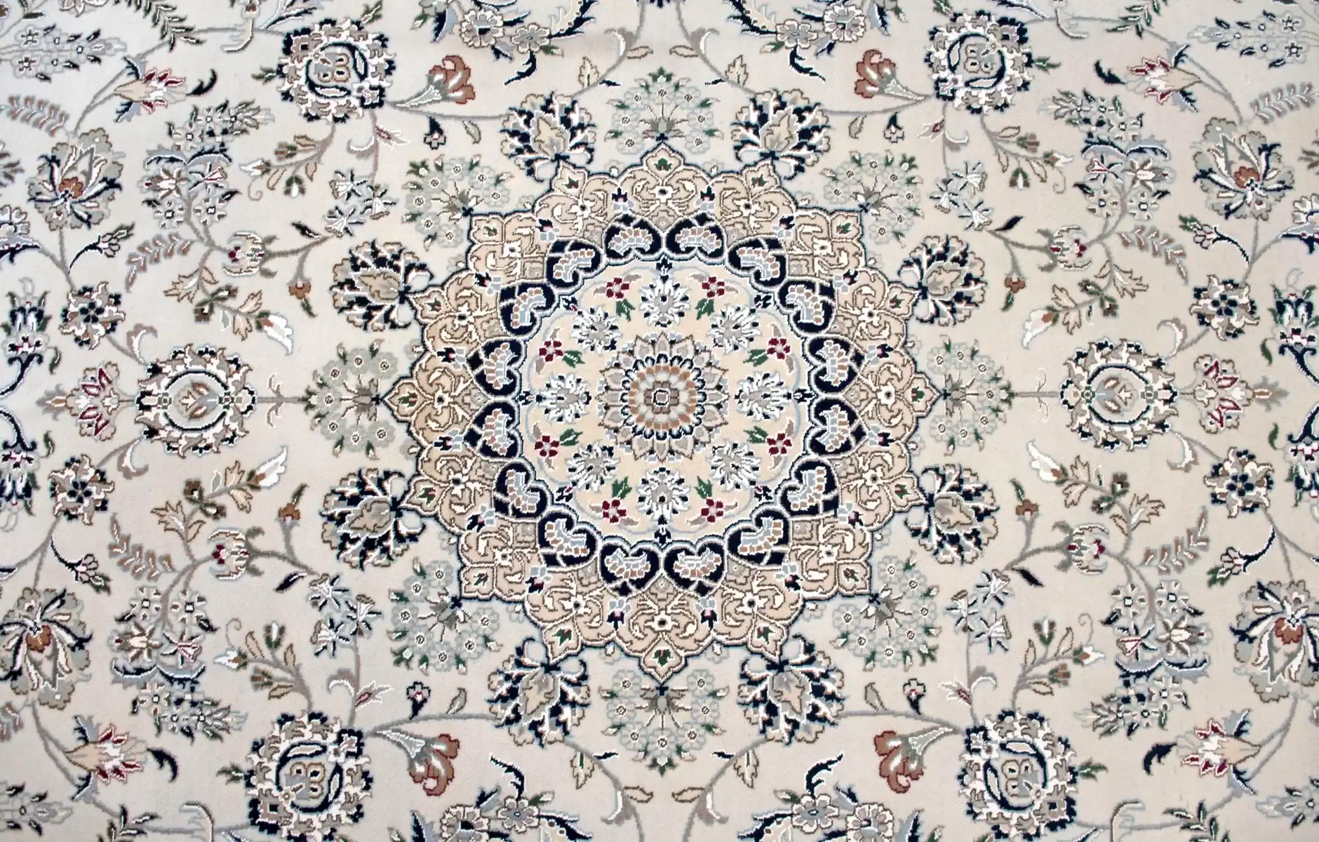 9 x 12 New Nain India Wool-Silk Area Rug Design Details - pineville rug gallery - charlotte nc