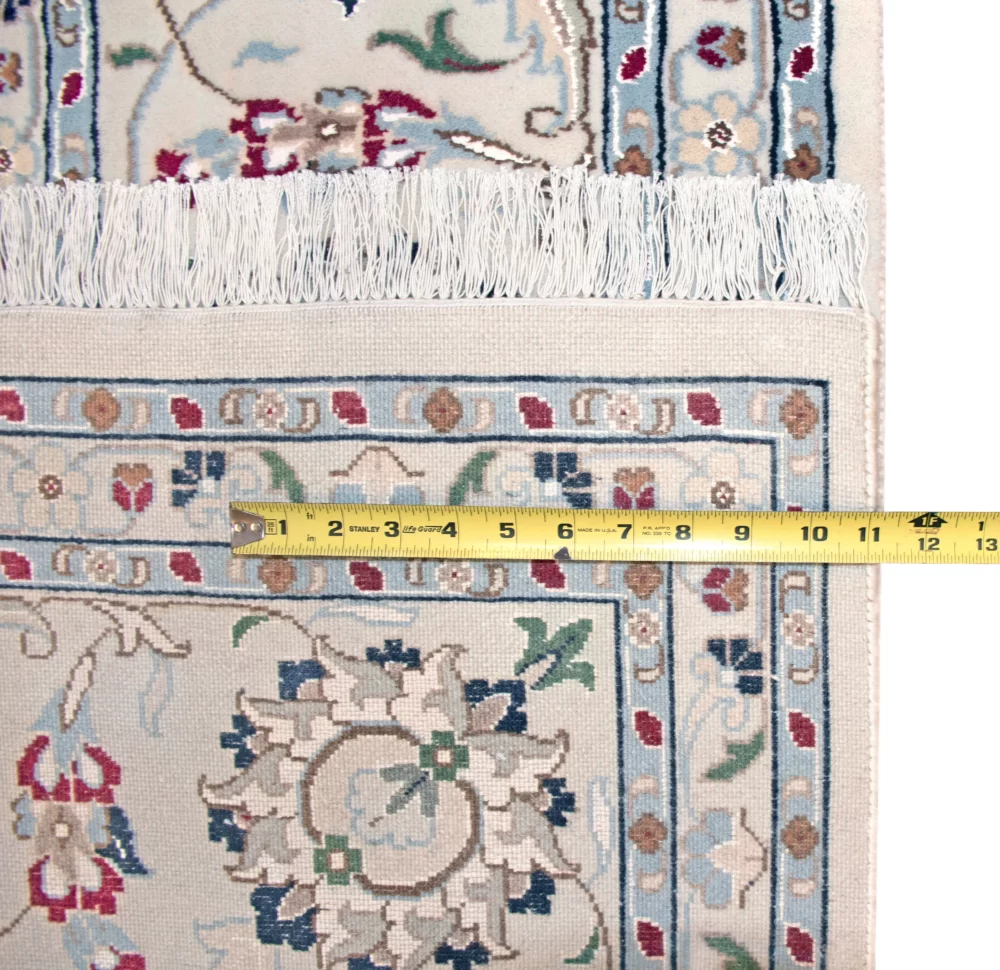 9 x 12 New Nain India Wool-Silk Area Rug Measurement Details - pineville rug gallery - charlotte nc