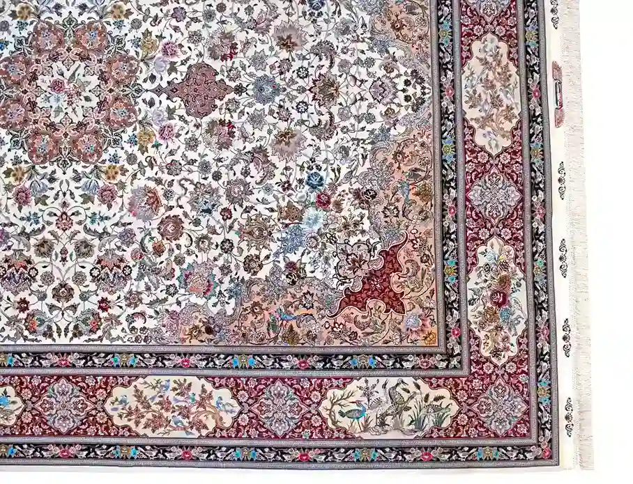 9 x 12 New Tabriz Iran Wool-Silk Area Rug