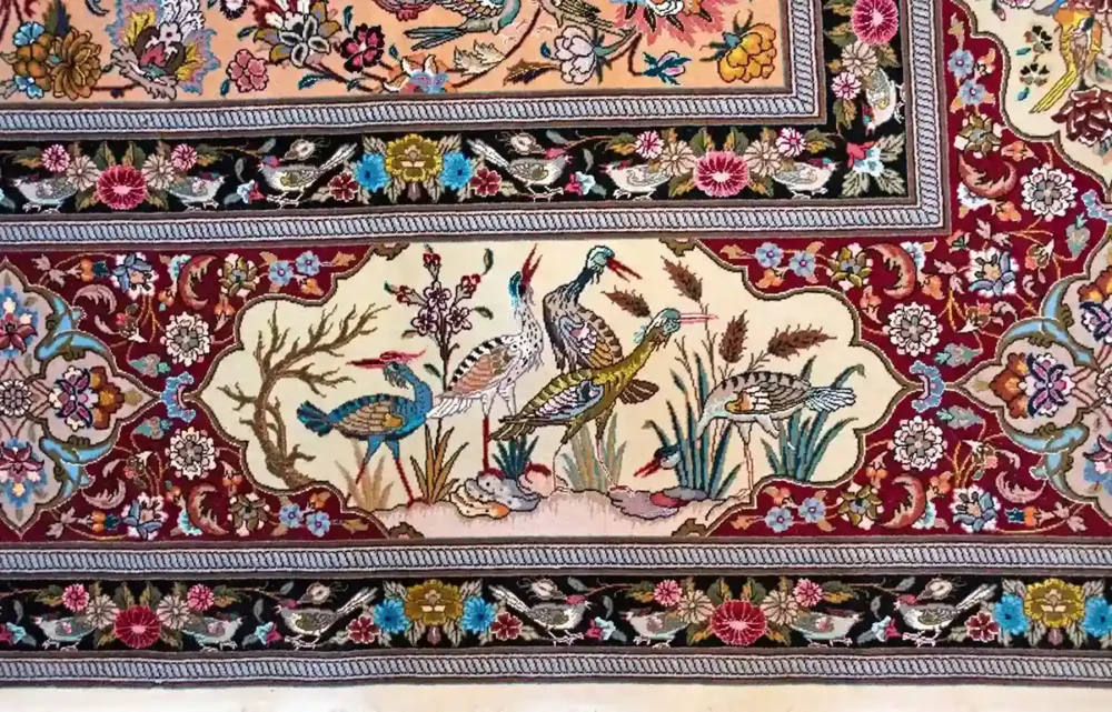 9 x 12 New Tabriz Iran Wool-Silk Area Rug