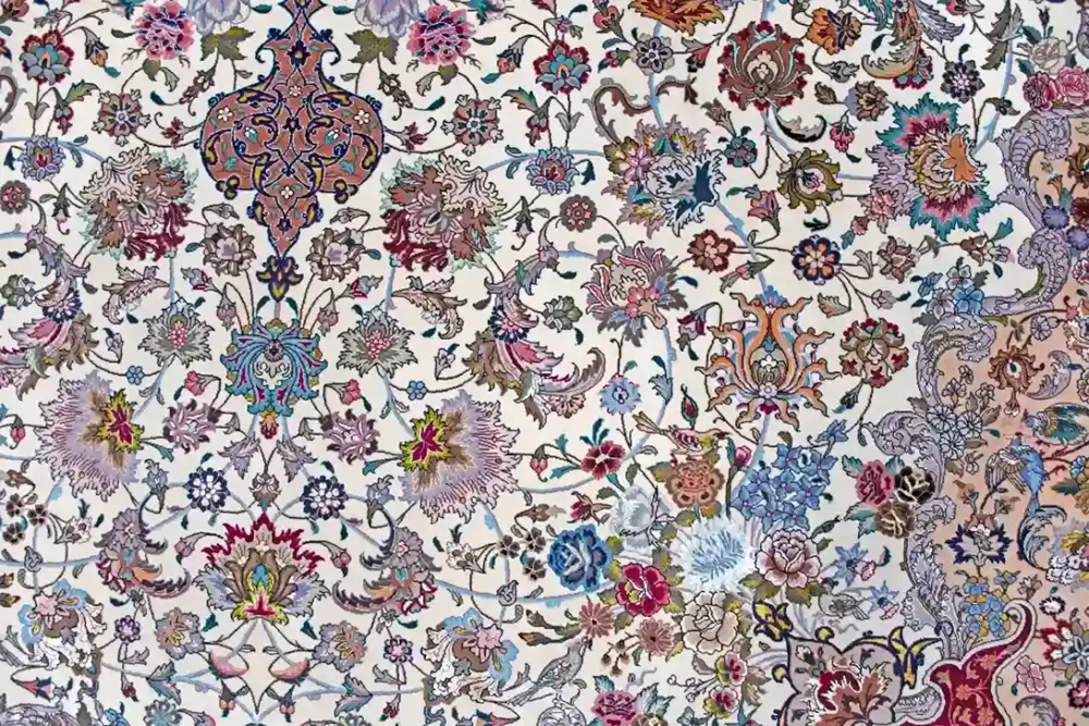 9 x 12 New Tabriz Iran Wool-Silk Area Rug