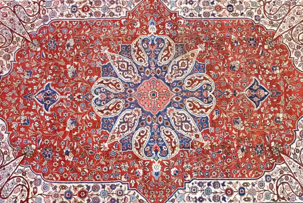 10 x 13 Antique Heriz Wool Area Rug Design Details - pineville rug gallery - charlotte nc