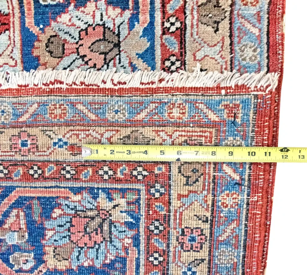 10 x 13 Antique Heriz Wool Area Rug Measurement Details - pineville rug gallery - charlotte nc