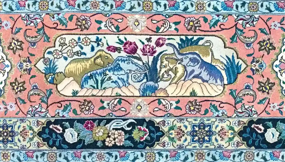 10 x 13 New Tabriz Wool-Silk Area Rug