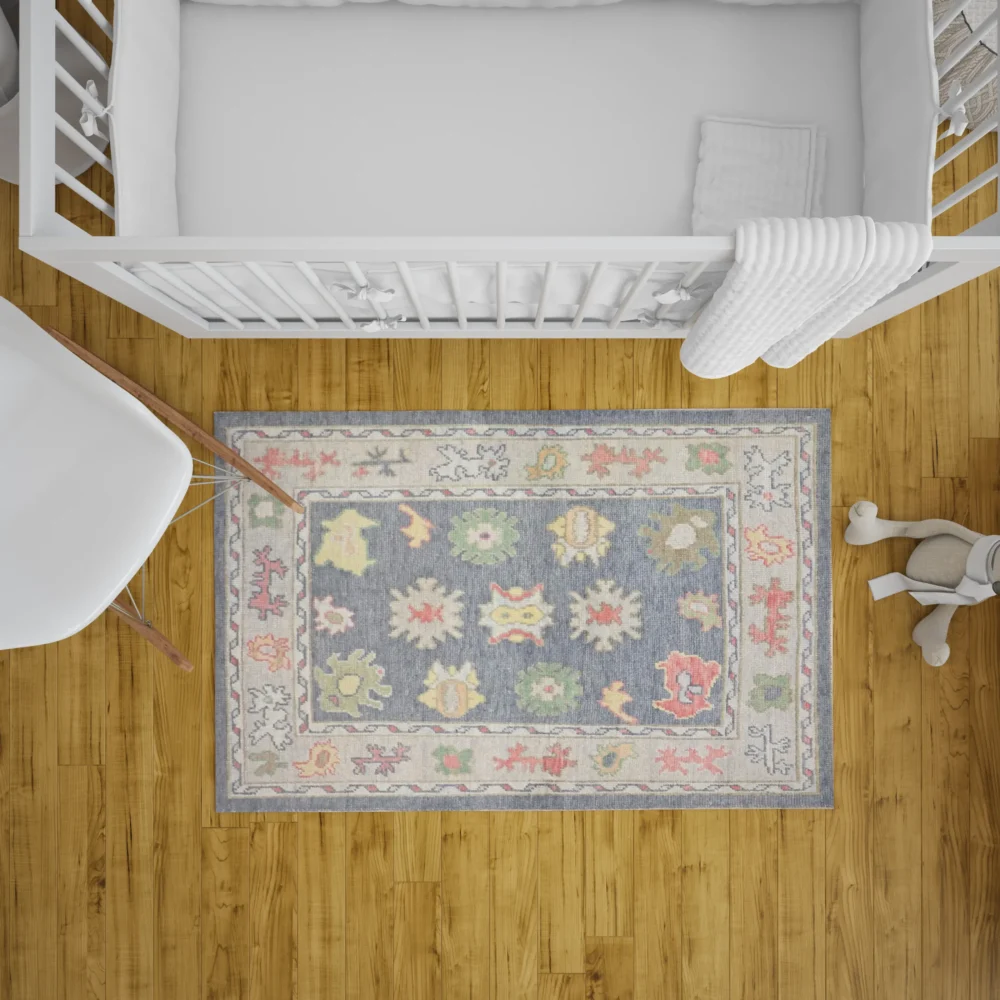4 x 6 Oushak Turkish Wool Oriental Rug - Image 2