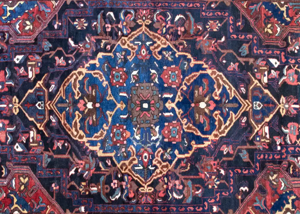 7 x 12 Vintage Heriz Wool Area Rug - Image 4